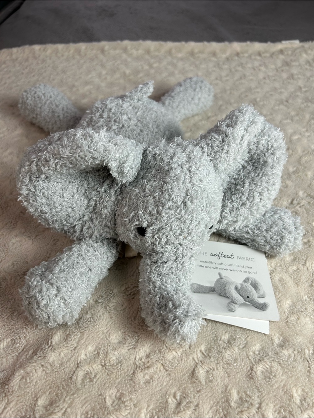 SL Home Fashions Gray Elephant Plush Stuffed Animal Toy Lovey Fuzzy Soft